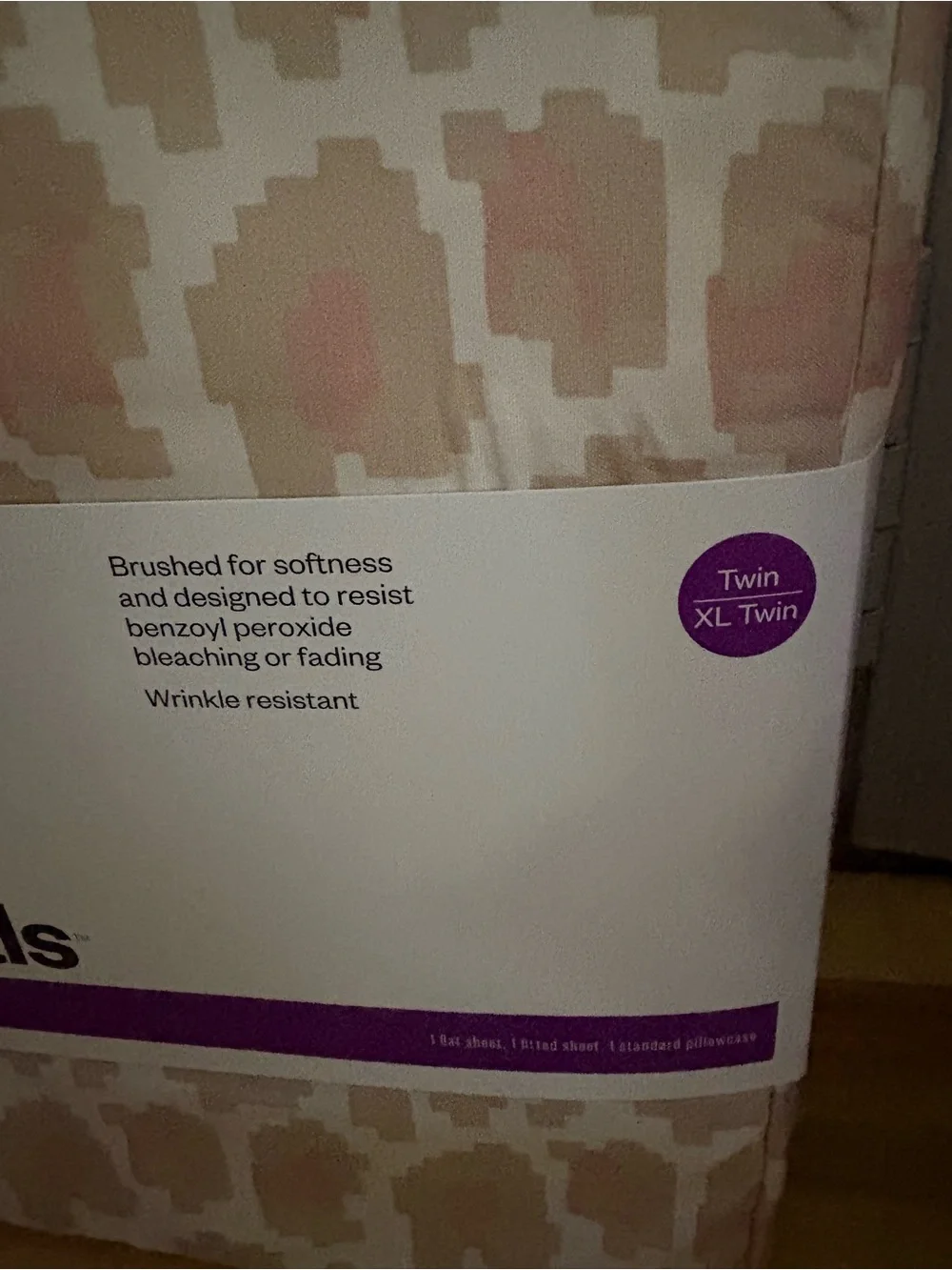 Room Essentials Printed Microfiber Bedding Set - Beige & Blush twin XL